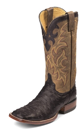 justin smooth ostrich roper boots