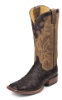 Justin 8504 Men's AQHA Lifestyle Remuda Western Boot with Black Full Quill Ostrich Foot and a Single Stitched Wide Square Toe