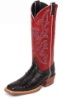 Justin 8570 Men's AQHA Lifestyle Remuda Western Boot with Black Full Quill Ostrich Foot and a Double Stitched Wide Square Toe