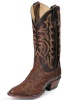 Justin 8927 Men's Exotic Western Boot with Antique Brown Full Quill Ostrich Foot and a Medium Round Toe