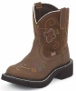 Justin 9203JR Kids Gypsy Boot with Aged Bark Leather Foot and a Fashion Round Toe