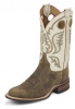 Justin BR352 Men's Bent Rail Western Boot with Brown Bomber Cowhide Foot and a Double Stitched Low Profile Round Toe