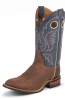 Justin BR360 Men's Bent Rail Western Boot with Mocha Pull Up Cowhide Foot and a Single Stitched Low Profile Round Toe