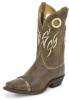 Justin BR613 Men's Bent Rail Western Boot with Café Desperado Cowhide Foot w/ Butt Seam and a Single Stitched Wide Square Toe
