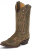 Justin BRL111 Ladies Bent Rail Western Boot with Oklahoma Rust Cowhide Foot and a Narrow Square Toe