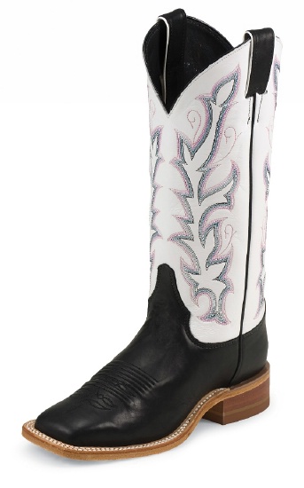 black and white western boots