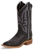 Justin BRL316 Ladies Bent Rail Western Boot with Black Burnished Calf Foot and a Double Stitched Wide Square Toe