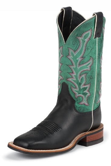 Justin BRL331 Ladies Bent Rail Western Boot with Black Soft Ice Cowhide ...