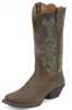 Justin L2552 Ladies Stampede Western Western Boot with Sorrel Apache Cowhide Foot and a Single Stitched Wide Square Toe