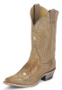 Justin L2851 Ladies Fashion Western Boot with Camel Deertanned Cowhide Foot and a Narrow Square Toe