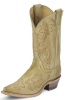 Justin L2853 Ladies Fashion Western Boot with Bone Deertanned Cowhide Foot and a Narrow Square Toe