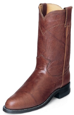 Justin L3163 Ladies Classic Roper Boot with Chestnut Marbled Deerlite Cowhide Foot and a Roper Toe
