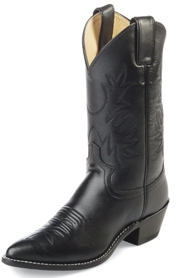 black leather western boots