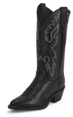 Justin L4922 Ladies Classic Western Boot with Black Chester Cowhide Foot and a Medium Round Toe