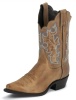 Justin L4970 Ladies Classic Western Boot with Tan Vintage Cowhide Foot and a Narrow Square Toe