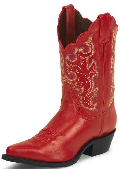 red cowboy boots square toe