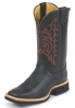 Justin L7018 Ladies AQHA Lifestyle Q-Crepe Western Boot with Black Worn Saddle Cowhide Foot and a Single Stitched Wide Square Toe