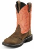 Justin L9907 Ladies Gypsy Casual Boot with Bay Apache Cowhide Foot w/ Perfed Saddle and a Fashion Round Toe