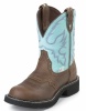 Justin L9915 Ladies Gypsy Casual Boot with Bay Apache Cowhide Foot w/ Perfed Saddle and a Fashion Round Toe