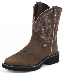 Justin L9965 Ladies Gypsy Casual Boot with Bay Apache Cowhide Foot w/ Perfed Saddle and a Single Stitched Wide Square Toe
