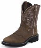Justin L9965 Ladies Gypsy Casual Boot with Bay Apache Cowhide Foot w/ Perfed Saddle and a Single Stitched Wide Square Toe