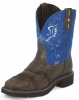 Justin L9975 Ladies Gypsy Casual Boot with Spice Brown Cowhide Foot w/ Perfed Saddle and a Single Stitched Wide Square Toe