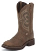 Justin L9984 Ladies Gypsy Casual Boot with Aged Bark Cowhide Foot w/ Perfed Saddle and a Single Stitched Wide Square Toe