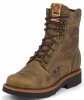 Justin 444 Men's J-Max Collection Work Boot with Rugged Brown Gaucho Leather Foot and a Wide Round Toe