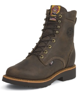 Justin 442 Men's J-Max Collection Work Boot with Rugged Chocolate Gaucho Leather Foot and a Wide Round Toe