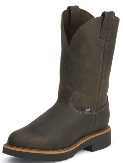 Justin 4444 Men's J-Max Collection Work Boot with Rugged Chocolate Gaucho Leather Foot and a Wide Round Toe