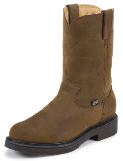 Justin 4465 Men's Double Comfort Collection Work Boot with Bay Apache Leather Foot and a Wide Round Toe