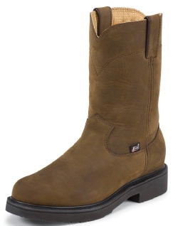 Justin 4466 Men's Double Comfort Collection Work Boot with Bay Apache Leather Foot and a Wide Round Steel EH Rated Toe