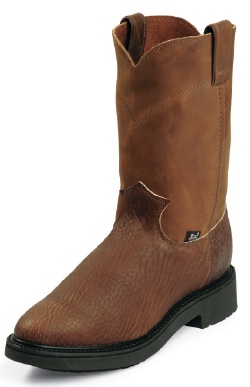 Justin 4751 Men's Double Comfort Collection Work Boot with Brown Bullhide Leather Foot and a Round Toe