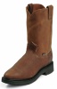 Justin 4751 Men's Double Comfort Collection Work Boot with Brown Bullhide Leather Foot and a Round Toe