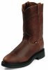 Justin 4754 Men's Double Comfort Collection Work Boot with Mahogany Worn Saddle Leather Foot and a Round Toe