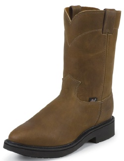 Justin 4760 Men's Double Comfort Collection Work Boot with Aged Bark Leather Foot and a Round Toe