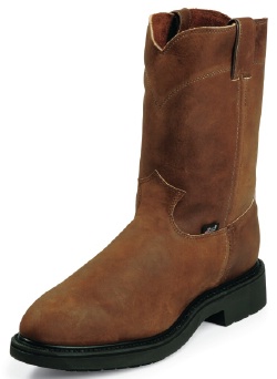 Justin 4764 Men's Double Comfort Collection Work Boot with Bay Apache Leather Foot and a Round Steel EH Rated Toe