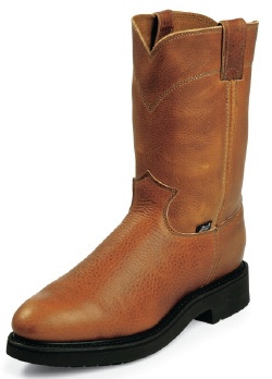 Justin 4766 Men's Double Comfort Collection Work Boot with Copper Caprice Leather Foot and a Round Steel EH Rated Toe