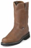 Justin 4795 Men's Double Comfort Collection Work Boot with Aged Bark Leather Foot and a Wide Round Steel EH Rated Toe