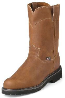 Justin 4796 Men's Double Comfort Collection Work Boot with Copper Caprice Leather Foot and a Wide Round Toe