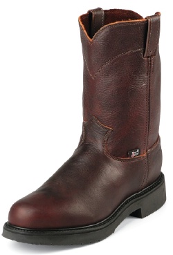 Justin 4798 Men's Double Comfort Collection Work Boot with Briar Pitstop Leather Foot and a Wide Round Toe