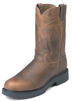 Justin 4834 Men's Double Comfort Collection Work Boot with Bay Apache Leather Foot and a Wide Round Steel EH Rated Toe