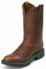 Justin 4872 Men's Double Comfort Collection Work Boot with Mahogany Worn Saddle Leather Foot and a Round Steel EH Rated Toe