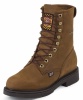 Justin 604 Men's Double Comfort Collection Work Boot with Aged Bark Leather Foot and a Wide Round Toe