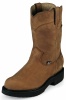 Justin OW6604 Men's Waterproof Double Comfort Collection Work Boot with Aged Bark Leather Foot and a Wide Round Toe.  