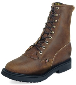 Justin 760 Men's Double Comfort Collection Work Boot with Aged Bark Leather Foot and a Round Toe