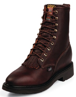 Justin 761 Men's Double Comfort Collection Work Boot with Briar Pitstop Leather Foot and a Round Toe