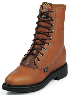 Justin 762 Men's Double Comfort Collection Work Boot with Copper Caprice Leather Foot and a Round Toe