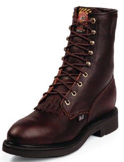 Justin 765 Men's Double Comfort Collection Work Boot with Briar Pitstop Leather Foot and a Round Steel EH Rated Toe