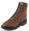 Justin 768 Men's Double Comfort Collection Work Boot with Aged Bark Leather Foot and a Round Toe
